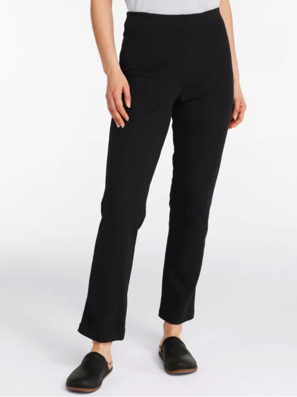 LL Bean perfect fit pants slim S petite pull on stretch cotton pant timeless